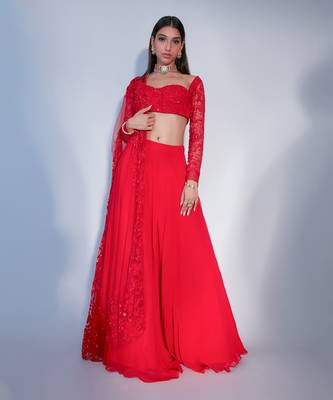 Red Flora Lehnga 1