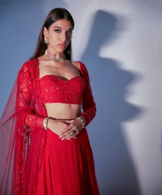 Red Flora Lehnga 3