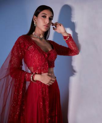 Red Flora Lehnga 4