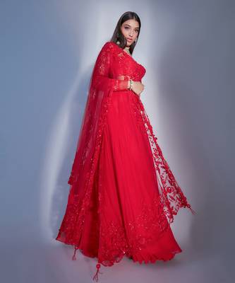 Red Flora Lehnga 5