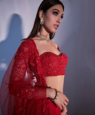 Red Flora Lehnga 6