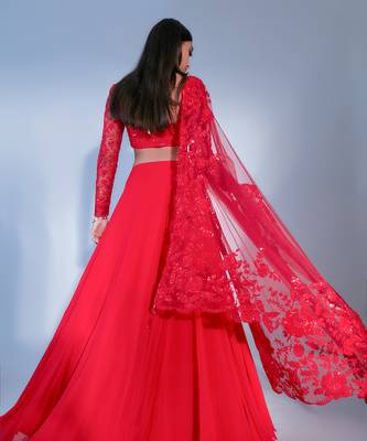 Red Flora Lehnga 8