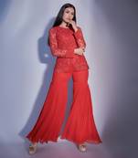 Hand Embroidered Jacket Gharara Set 