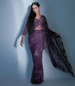 Hand Embroidered Tulle Saree