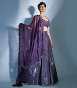 Sequin Lehnga With Paisley Organza Dupatta 