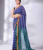 Blue and Teal Half & Half Pure Cotton handwoven soft Saree