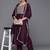Indo Era Purple Solid Straight Kurta Trouser With Dupatta Set