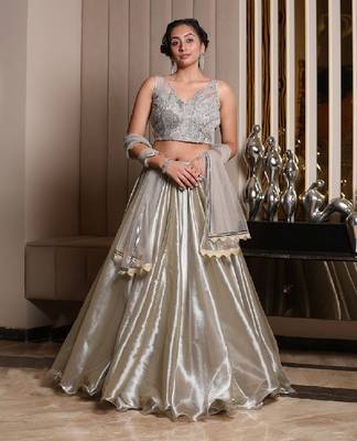 Silver Grey Lehenga 1