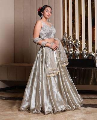 Silver Grey Lehenga 3