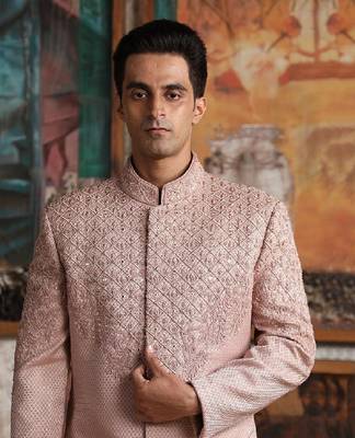 Blush Pink and Rose Pink Sherwani Set 3