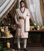 Ivory and Light Pink Sherwani Set