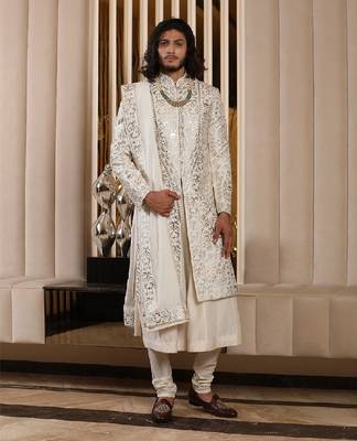 White Sherwani Set 1