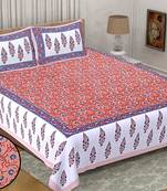 Ridan Cotton Printed  King Size Double Bed Sheet With Pillow Cover