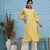 Hand Embroidered Yellow Cotton Lucknowi Chikankari Women Trendy Kurta