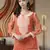 Hand Embroidered Rust Georgette Lucknowi Chikankari Women Short Kurti With Slip