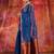 Blue Cotton handwoven soft saree with copper zari