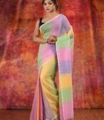 Multicolor Cotton handwoven soft saree