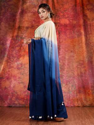 Multicolor Cotton soft handwoven saree with texture design 3
