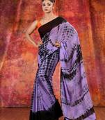 Violet Cotton soft handwoven tie dye saree