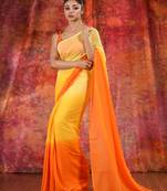 Yellow Cotton soft handwoven saree with texture design