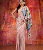 Cream Cotton Khesh soft handwoven saree