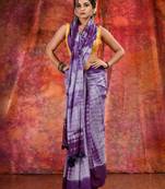 Violet Cotton soft handwoven tie dye saree
