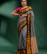Grey Khadi handwoven soft saree