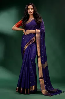 Blue Pure Silk handwoven soft saree