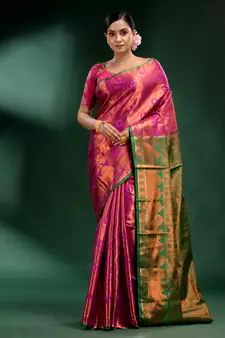 Red Pure Silk handwoven soft saree