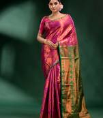 Red Pure Silk handwoven soft saree