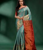Green Pure Silk handwoven soft saree