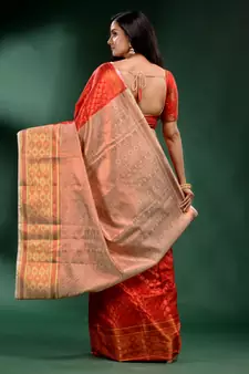 Red Pure Silk handwoven soft saree