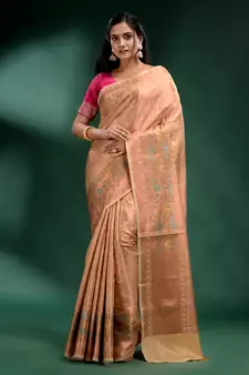 Off White Pure Silk handwoven soft saree