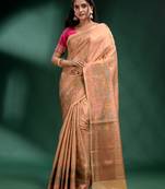 Off White Pure Silk handwoven soft saree