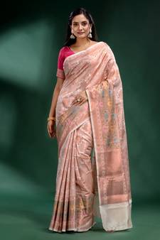 White Pure Silk handwoven soft saree