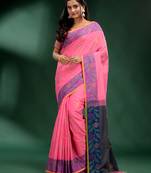 Pink Tissue handwoven soft saree
