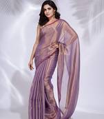 Purple Tissue handwoven soft saree