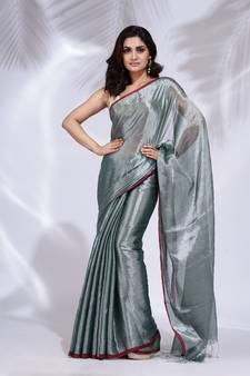 Sliver Tissue handwoven soft saree