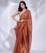 Red Tissue handwoven soft saree