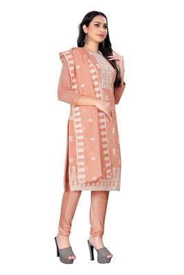 Peach embroidered chanderi salwar 3