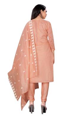 Peach embroidered chanderi salwar 5