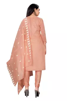 Peach embroidered chanderi salwar