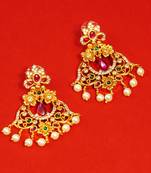 Gold emerald   chandbali