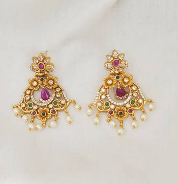 Gold emerald   chandbali 2