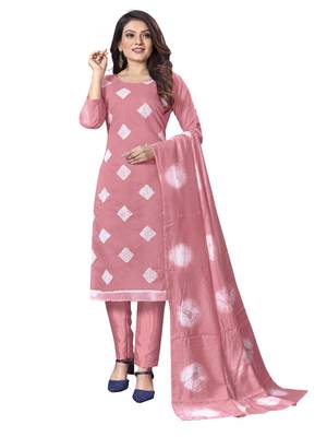Pink embroidered cotton salwar 1