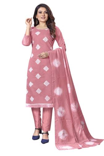 Pink embroidered cotton salwar