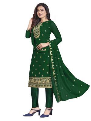 Green embroidered georgette salwar 2