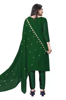 Green embroidered georgette salwar