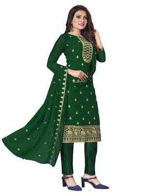 Green embroidered georgette salwar 4