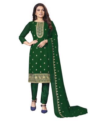 Green embroidered georgette salwar 1